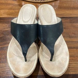 Size 6 like new thong wedge sandals